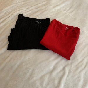 AEO Black Top and Old Navy Red Top Duo Pack Size S